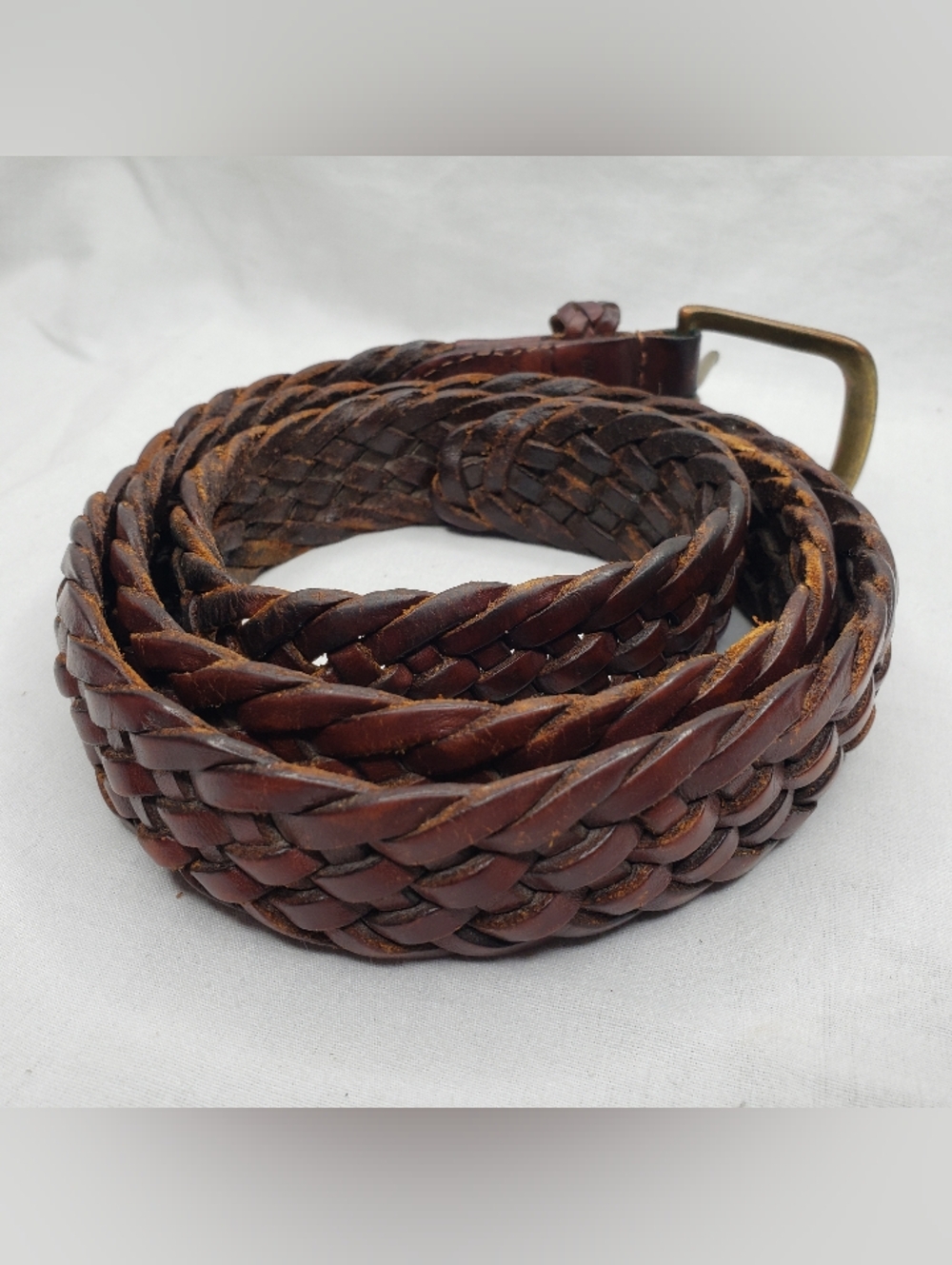 Ralph Lauren Vintage Braided Adjustable Leather Belt Size 34 XL